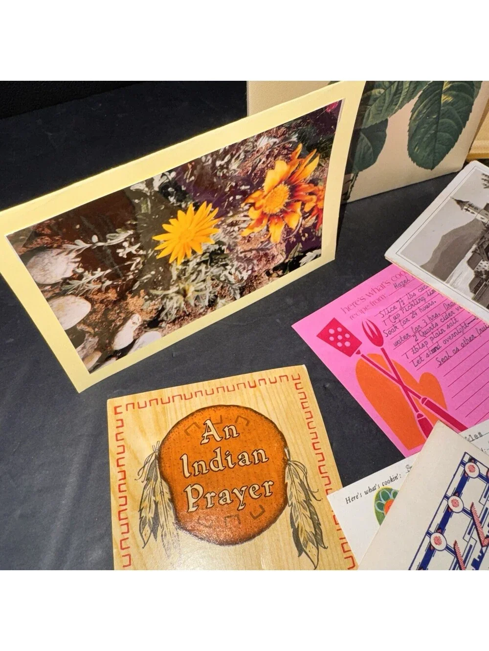 Vintage Ephemera Lot Photos Postcards Recipe Cards Keepsake Box Memories